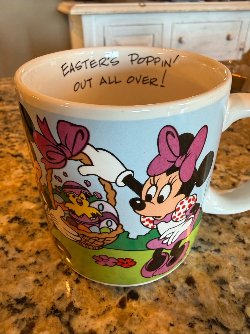 Vintage 80s Disney Minnie Mouse Easter Ceramic Mug